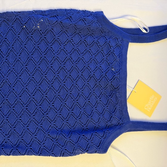 Anthro Charlie Holiday NWT XS Blue Knit Tank Top - Picture 9 of 10